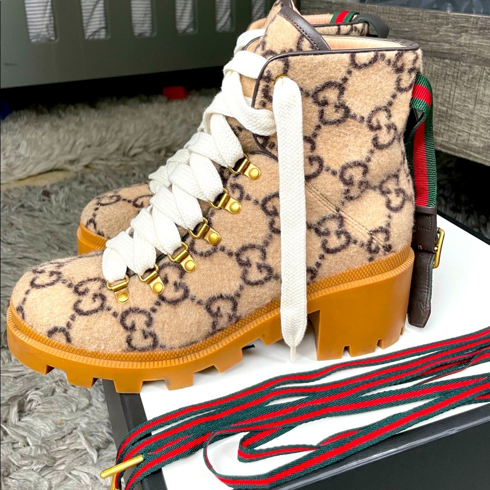 Gucci GG Wool Ankle Boot